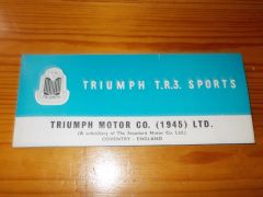 TRIUMPH T.R.3. SPORTS 1959' BROCHURE