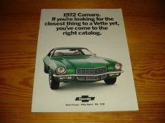 CHEVROLET CAMARO 1972 brochure