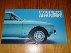 Alfa Romeo Giulia 1750 GT VELOCE 1970 BROCHURE