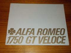 ALFA ROMEO 1750 GT VELOCE brochure